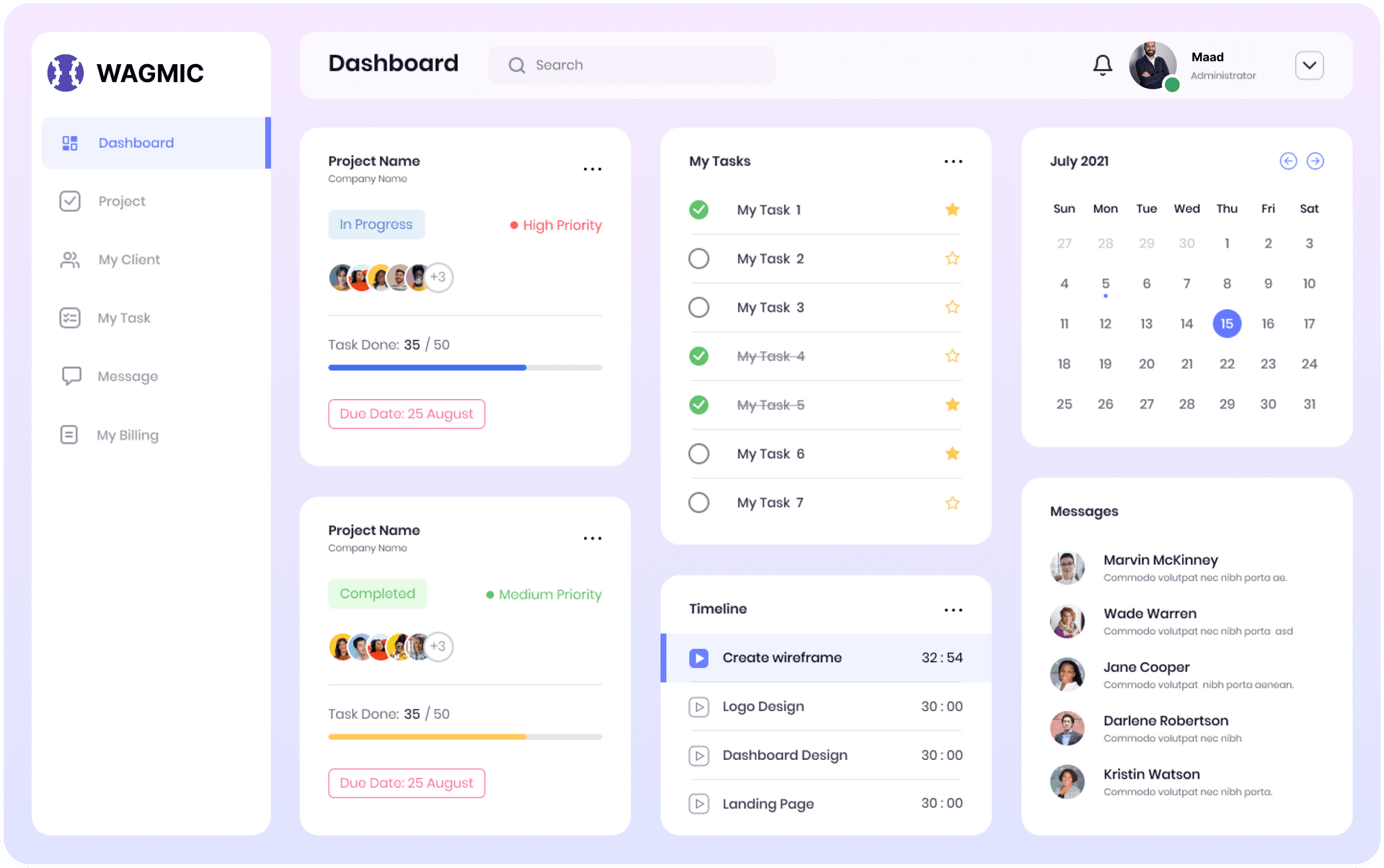 Wagmic Dashboard